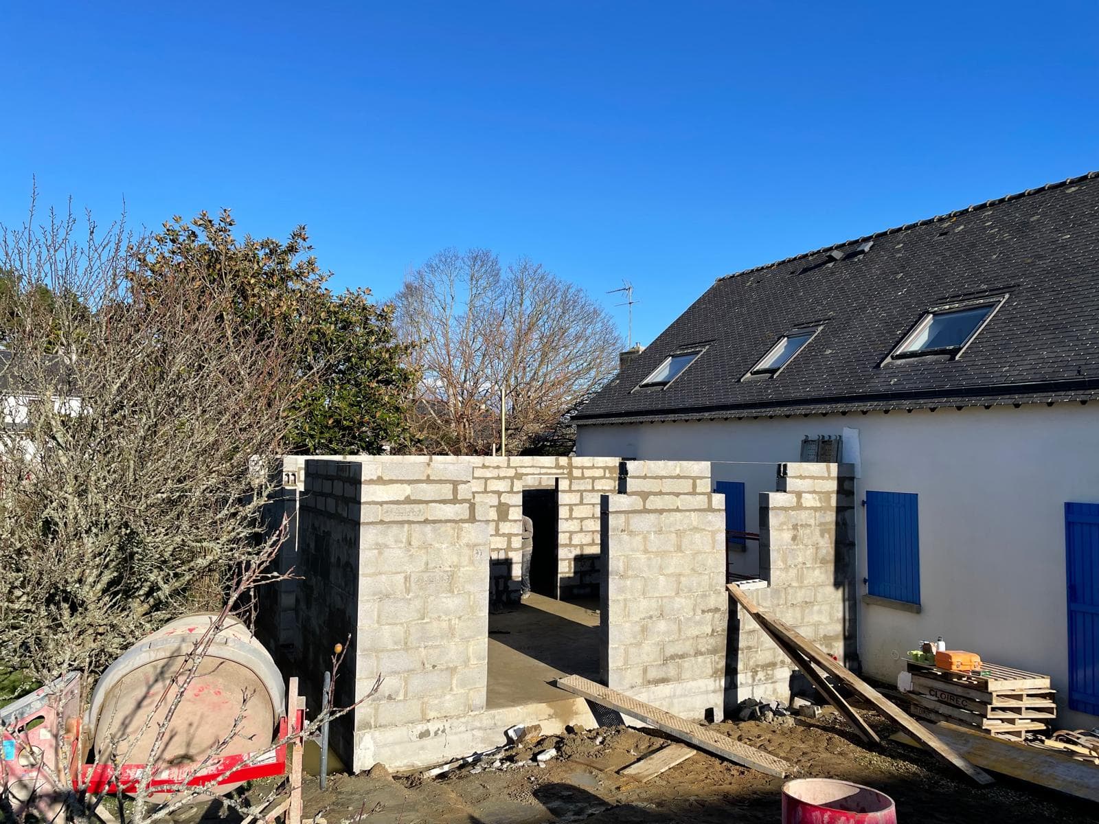 Extension de maison — chantier réalisé par Renov'Construction dans le Morbihan